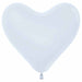 Sempertex White 12" Heart Latex Balloons, 50 Pack