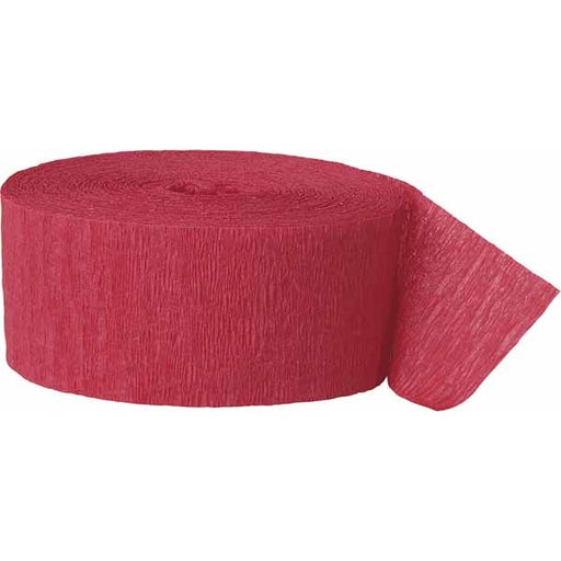 Ruby Red Crepe Streamer, 81 ft