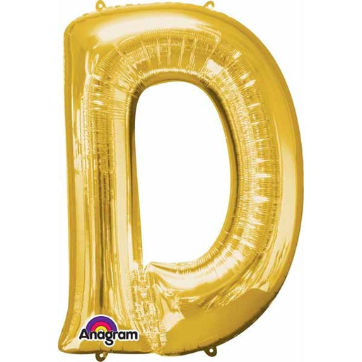 34-Inch Gold Letter D Foil Balloon