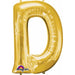 34-Inch Gold Letter D Foil Balloon