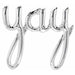 45-Inch Silver Yay Script Balloon
