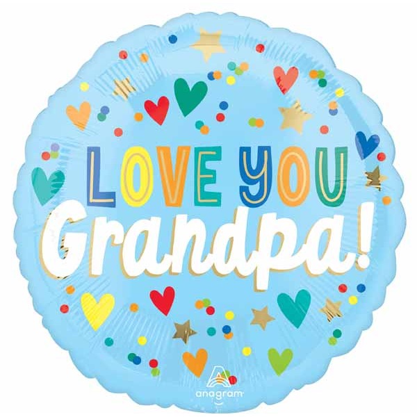 Love You Grandpa 18-Inch Round Foil Balloon