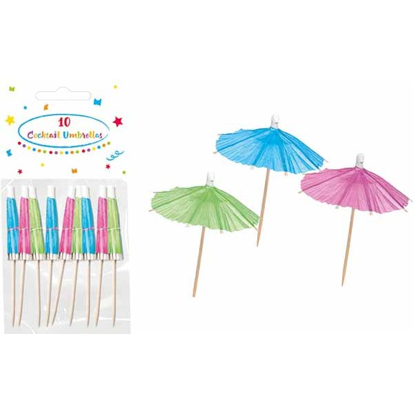 Assorted Cocktail Umbrella Toothpicks, 10 Pack