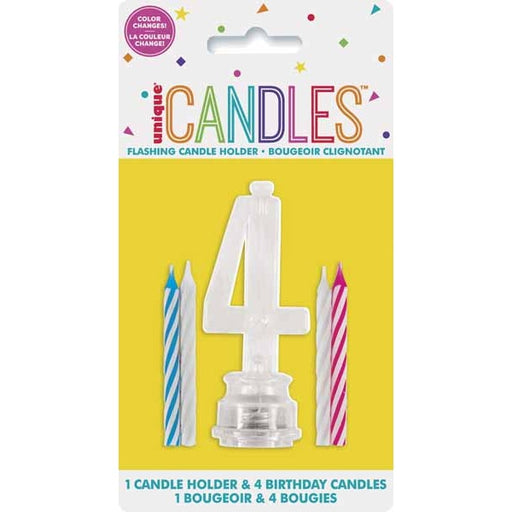 Number 4 Flashing Candle Holder