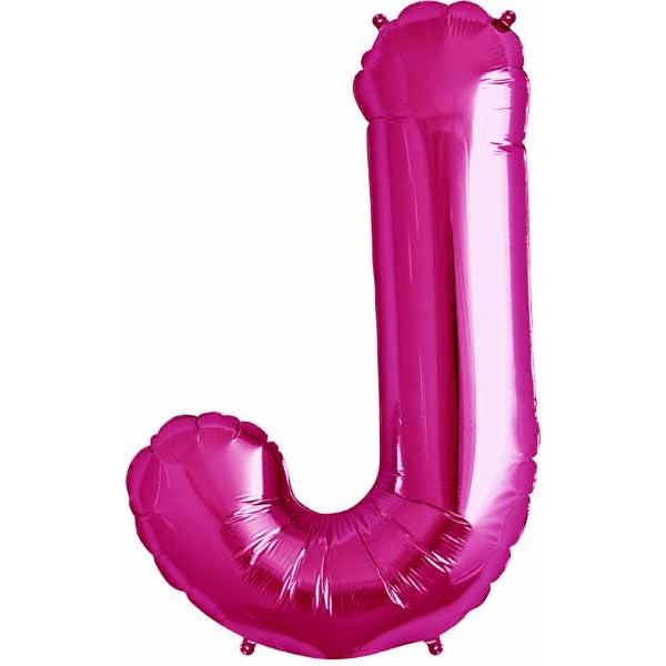 34 Inch Magenta Letter J Balloon