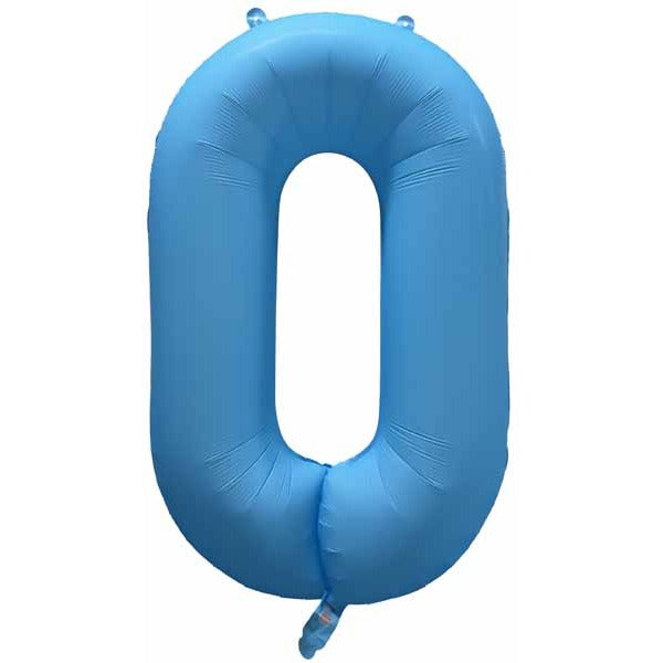 Decochamp 34" Neon Blue Number 0 Balloon