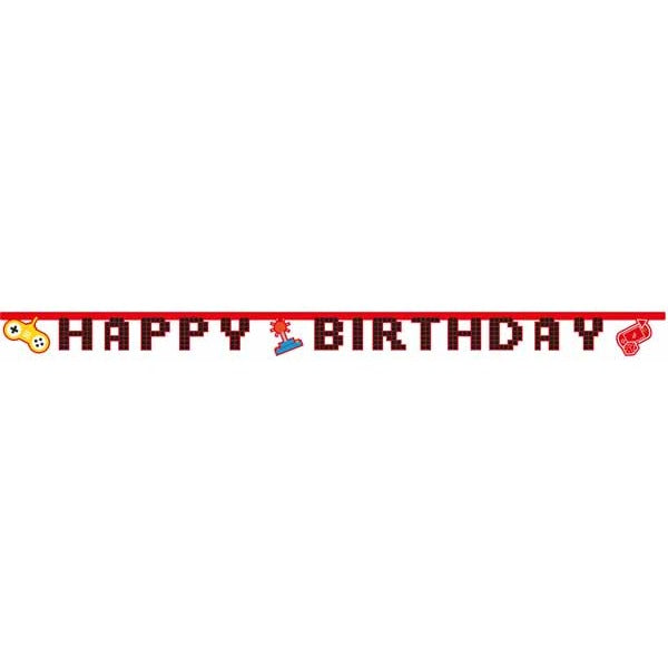 Gaming Party Happy Birthday Paper Die-Cut Banner