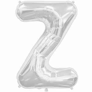 34" Silver Letter Z Balloon