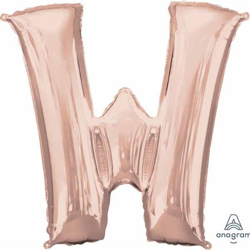 33-Inch Rose Gold Letter W Balloon