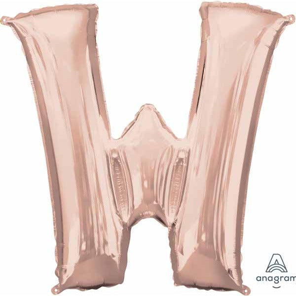 33-Inch Rose Gold Letter W Balloon