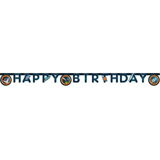 Rocket Space Happy Birthday Paper Die-Cut Banner