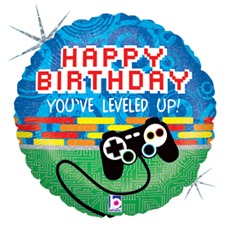 Game Controller Birthday 18" Holographic Foil Balloon
