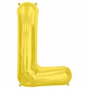 34-Inch Gold Letter L Balloon