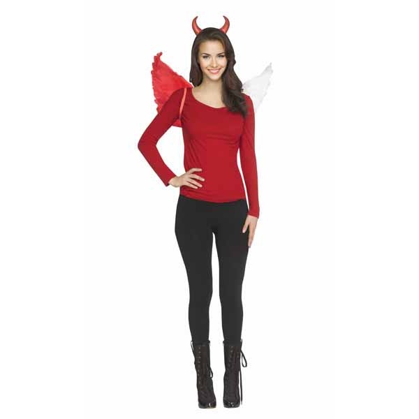 Red and White Two-Tone Devil Wings