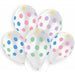 Gemar 13-Inch Multicolor Polka Dot Latex Balloons, 50 Count
