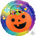 Pumpkin Bucket 18-Inch Round Halloween Foil Balloon