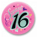 Sweet Sixteen Satin Button, 2 Inch