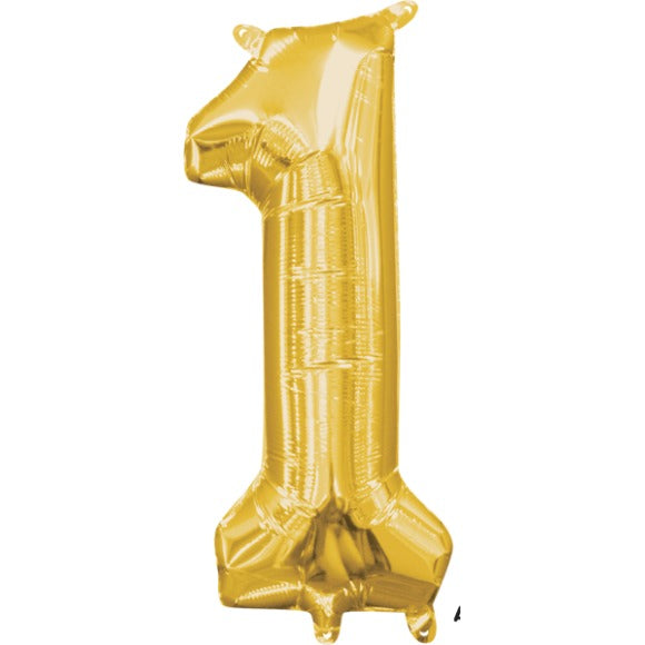 Gold Number 1 Balloon, 16 Inch