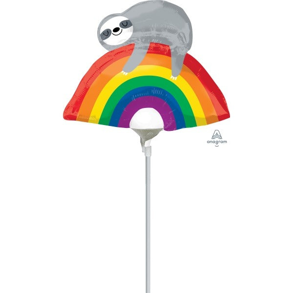 Rainbow Sloth Mini Shape Foil Balloon