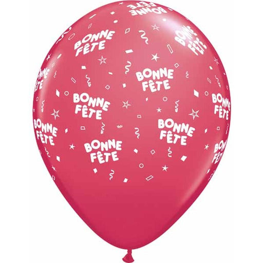 BONNE FETE ALL OVER 12" 50/BAG RED