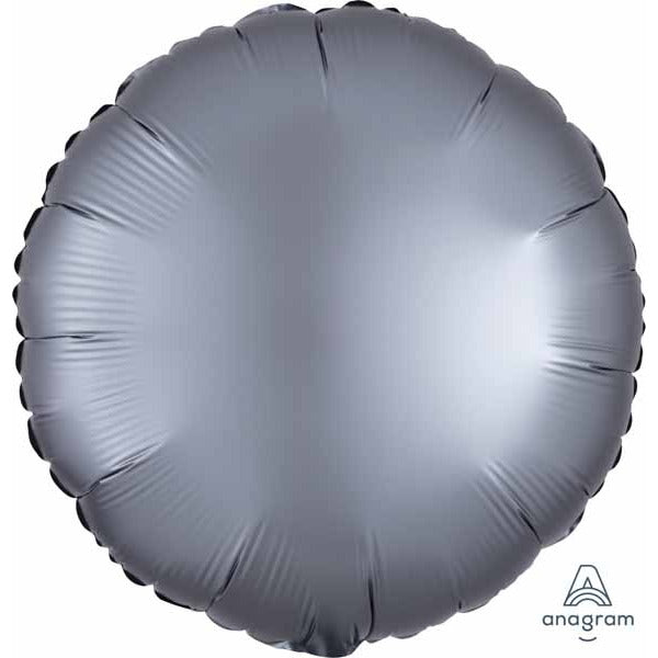 18" Graphite Satin Luxe Round Foil Balloon