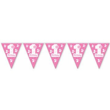 1st Birthday All-Weather Pennant Banner, 12 ft