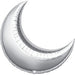17-Inch Silver Crescent Moon Foil Balloon