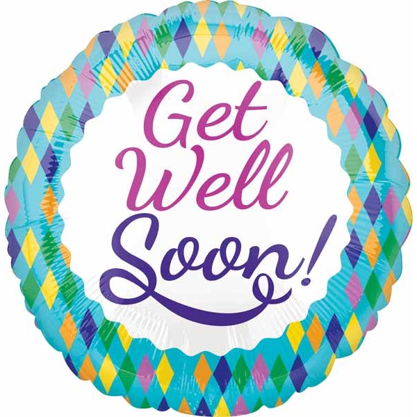 Get Well Diamonds 18-Inch Foil Balloon
