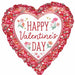 Boho Happy Valentine's Day Heart Foil Balloon, 18 Inch