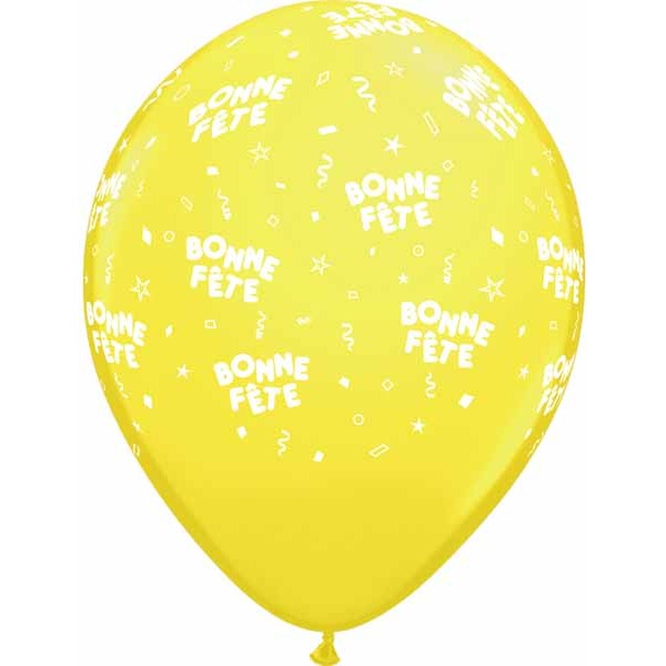 BONNE FETE ALL OVER 12" 50/BAG YELLOW