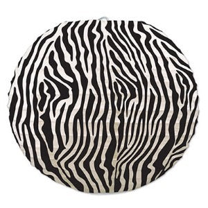 ZEBRA PRINT LANTERN BK & WT 9½" 3/PKG