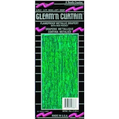 Teal 2-Ply Metallic Curtain, 3 ft x 8 ft