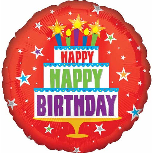 Red Birthday Cake 18-Inch Foil Balloon
