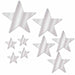 Silver Foil Star Cutouts, 9 Count