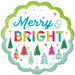 Merry & Bright 32-Inch Jumbo Round Foil Balloon