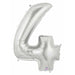 Silver Number 4 Megaloon Balloon, 34 Inch