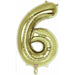 34" White Gold Number 6 Balloon