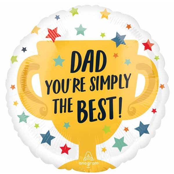 Simply the Best Dad 18" Round Foil Balloon