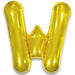 Gold Letter W Foil Balloon, 34 Inch