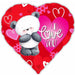 I Love You Bear 18-Inch Heart Foil Balloon