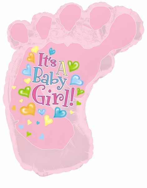 12-Inch Baby Girl Foot Mini Foil Balloon