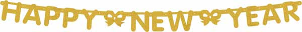 Gold Happy New Year Banner, 5 ft