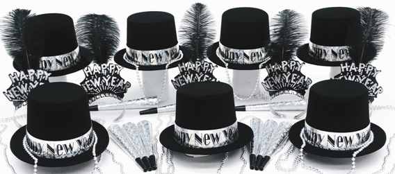 Silver Glitz New Year's Eve Party Kit for 50
