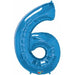 34-Inch Sapphire Blue Number 6 Balloon