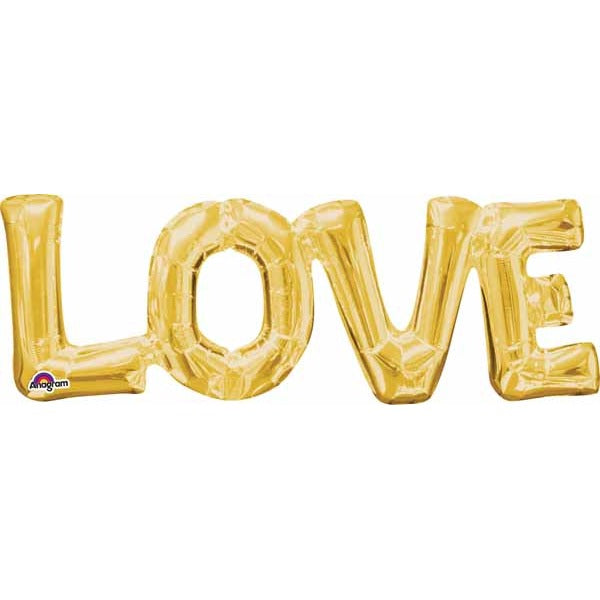 Gold LOVE Block Letter Foil Balloon