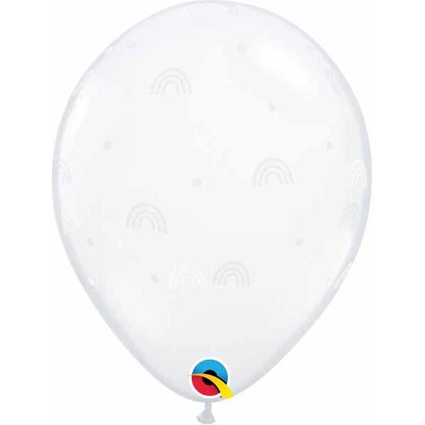 Boho Rainbows & Dots 11-Inch Latex Balloons, 50 Count
