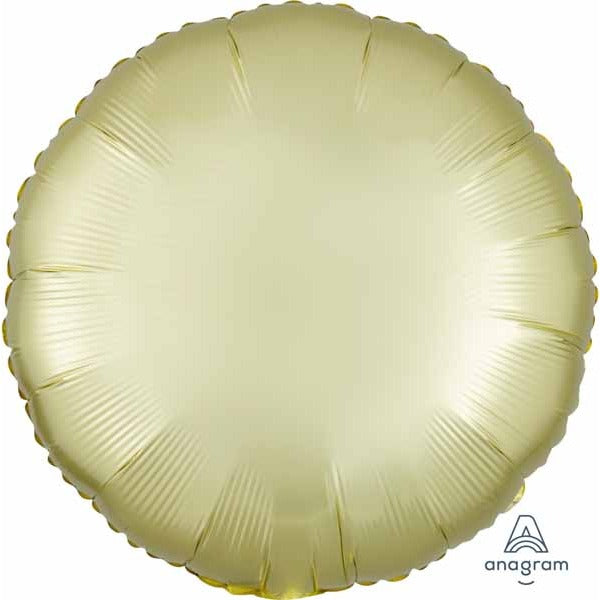 18-Inch Pastel Yellow Satin Luxe Round Foil Balloon