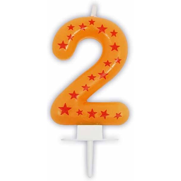 Stars Number 2 Birthday Candle