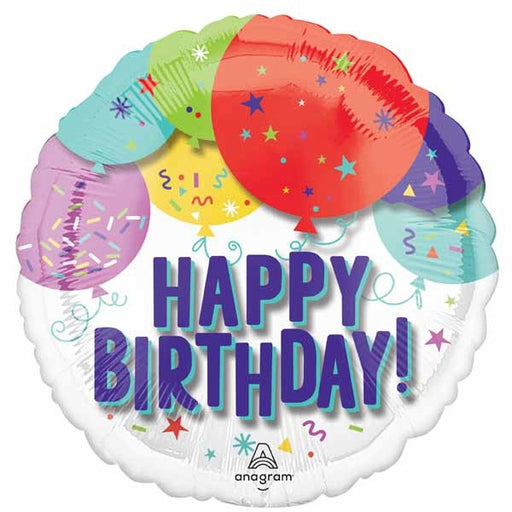 15" Happy Birthday Balloons Panoramic Foil Balloon