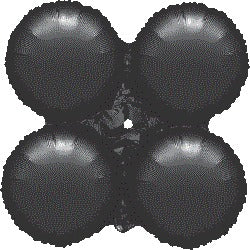 Small Metallic Black MagicArch Foil Balloon Module